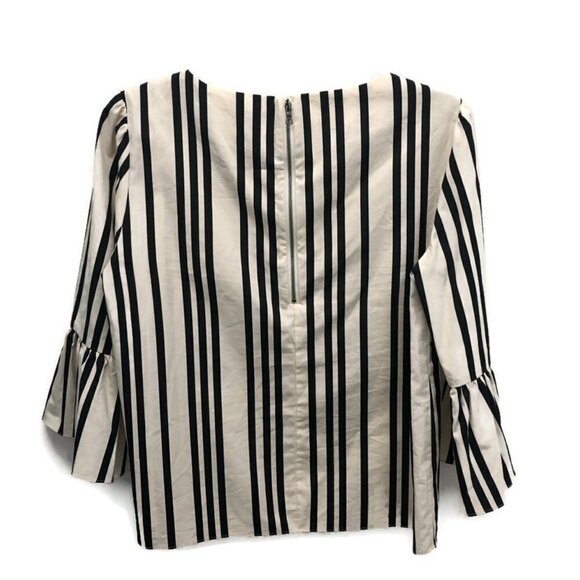 Alice and Olivia Ivory & Black Striped Blouse - Picture 2 of 2